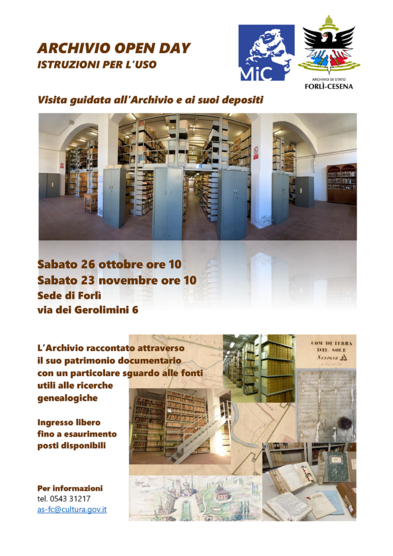 Locandina dell'apertura straordinaria